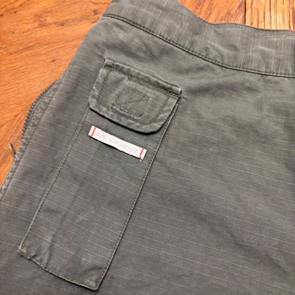 Vintage Ralph Lauren Women Green Ripstop Cargo Shorts Military Utility Size 8 - Picture 8 of 8